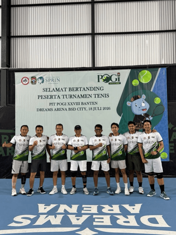 Delegasi pada turnamen tenis PIT POGI XXVIII Banten 2026